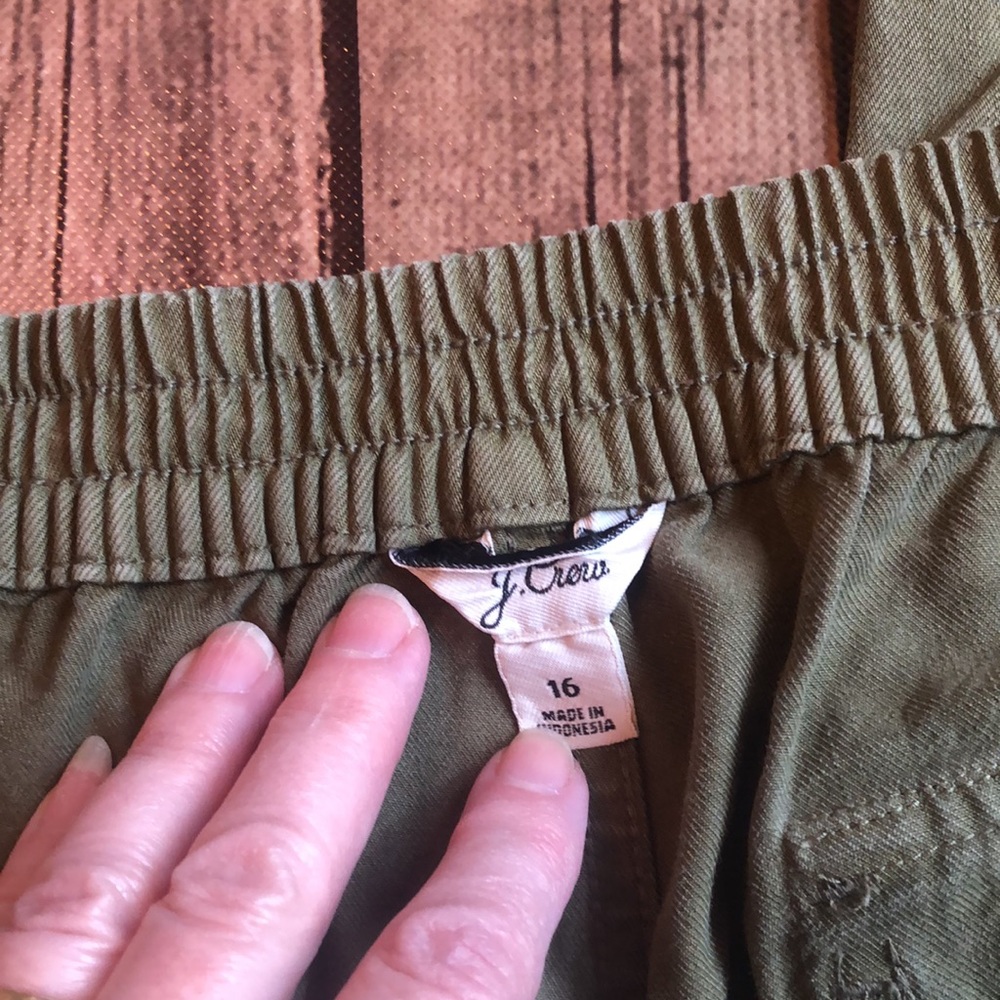 J. Crew Zip Up Loden Green Seaside Pants Sz 16 - Picture 3 of 6
